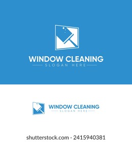 Logotipo moderno de limpieza de ventanas y empresas domésticas