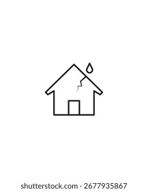 home crack icon, vector best line icon.