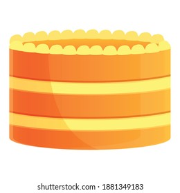 Home cream cake icon. Cartoon of home cream cake vector icon for web design isolated on white background