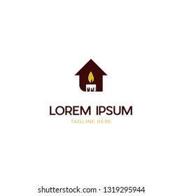 Home Creative Candle Vector Logo Design