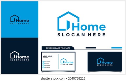 Home creative symbol concept. open door, building enter, real estate agency business logo
