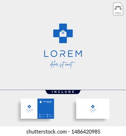 Home Cross Logo Design Vector Illustration