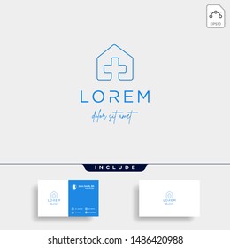 Home Cross Logo Design Vector Illustration