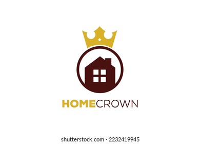 Plantilla de diseño de logotipos de coronas domésticas