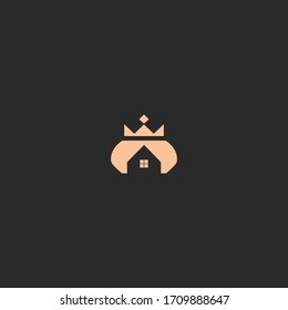 Home Crown logo template design in Vector illustration 