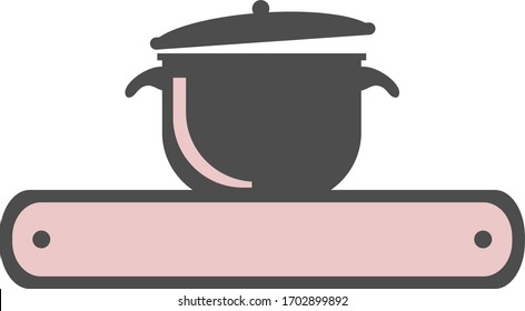 home cuisine logo, pan icon