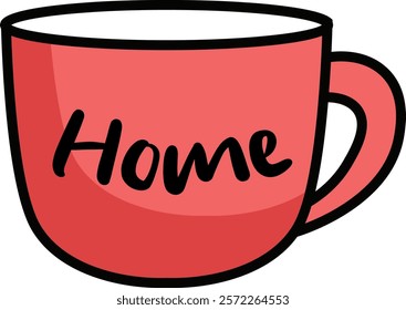 Home Cup For Tea Vector Illustration
