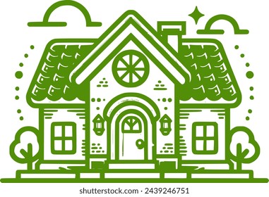Hogar lindo estilo de arte vectorial