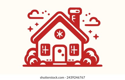 Hogar lindo estilo de arte vectorial
