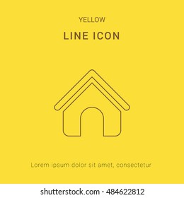 Home Cute yellow thin line icon / logo Design