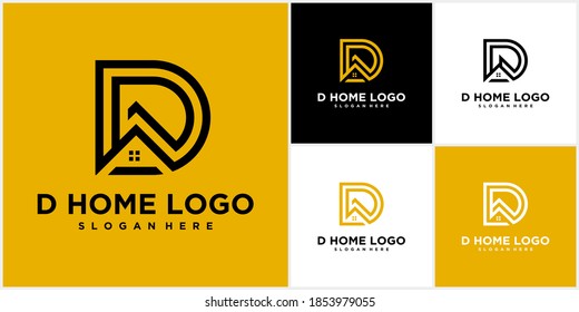 Home D logo design in vector for construction, home, real estate, building,