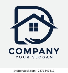 Home D logo design in vector for construction, home, real estate, building logo