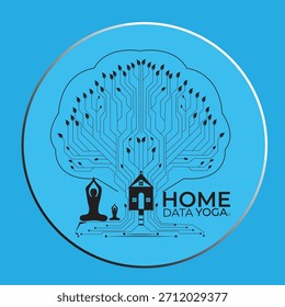 Inicio Datos Yoga Logo - Circuito Digital Árbol y Casa