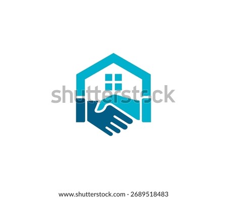 Home deal with handshake vector logo design
