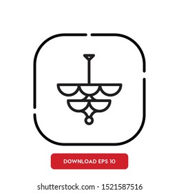 Home decor, Chandelier outline vector icon