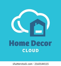 Home decor with cloud logo vector design symbol graphic icon sign illustration creative idea