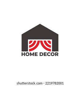 home decor curtain simple logo vector 