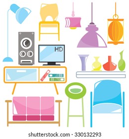 home decor, furniture set for interior design theme