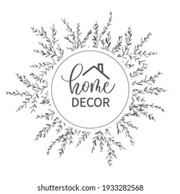 Decoración del hogar - caligrafía a mano y inscripción con letras en una flor decorativa redonda.