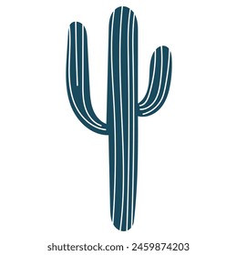 Home decor, houseplants and cacti in stylish pot. Vector illustration