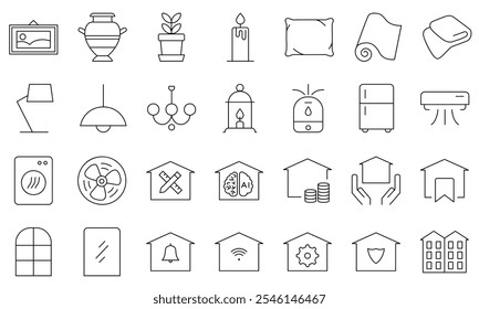 Home Decor Icons Set - Minimalist and Stylish