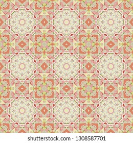 Home  decor, interior design. Seamless colorful ornament for design and backgrounds. Kaleidoscopic orient popular style. Vector.
