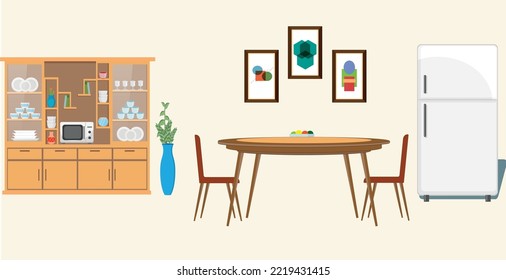 Home Decor interior furniture elements Illustration