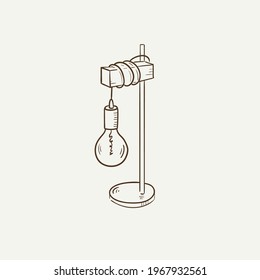 Home decor line art drawing. Doodle illustration. Stay home. Minimal vintage style. Doodle plant vector illustration. Pure nature organic brush. Line drawing. Eco product emblem.