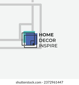 Decoración del hogar diseño de iconos, interior línea de imagen de logotipo diseño sencillo