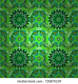 Home decor. Seamless pattern with fantasy flowers, natural wallpaper, floral decoration curl illustration. Paisley print hand drawn elements.