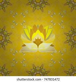 Home decor. Seamless pattern with fantasy flowers, natural wallpaper, floral decoration curl illustration. Paisley print hand drawn elements.
