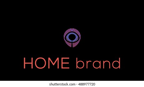 Home decor vector logo template. Interiors brand identity