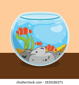 Home Decorating - Round Aquarium.
