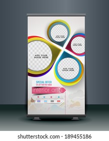 Home Decoration Business Roll Up Banner Design