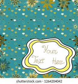 Home decoration design art. Lettering doodle typographic poster. Abstract seamless pattern for girls, boys, clothes, wallpaper. Illustration on blue, white and yellow colors. Vector illustration.