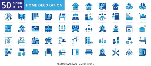 Home decoration icon set with design, baby, frame, kitchen, table, room, clock, garden, bathroom, wallpaper, interior design, plant, window, idea, desk, furniture, magazine, and swimming pool