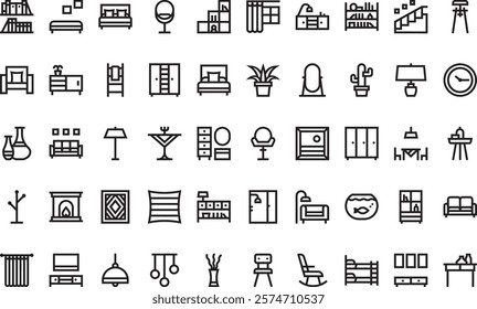 Home decoration icons High-Quality Vector Icons Collection with Editable Stroke. Ideal for Professional and Creative Projects