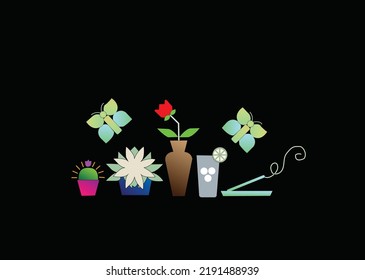 Home Decoration Items Vector Illustration Artwork