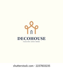 vector de diseño de logotipo de decoración doméstica