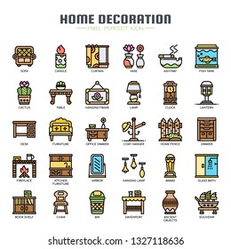 Home Decoration , Thin Line and Pixel Perfect Icons