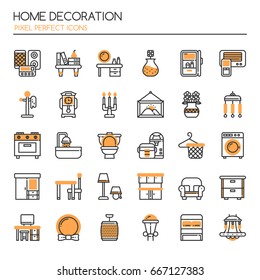 Home Decoration , Thin Line and Pixel Perfect Icons
