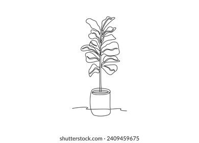Home decoration of vase and aesthetic flowers. Decoration minimalist concept. Simple line.