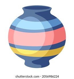 Home decoration vase. Illustration of flower pot.