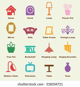 home decoration, vector infographic icons