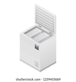 Home deep freezer icon. Isometric of home deep freezer vector icon for web design isolated on white background