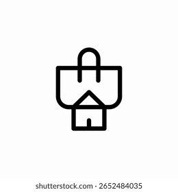 home delivery bag icon sign vector