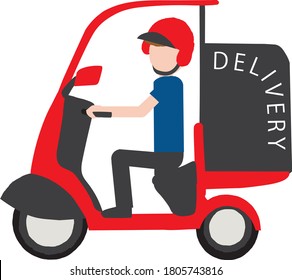 Home delivery bike.Home delivery lunch Delivery bike.