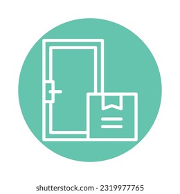 Home delivery  color line icon. Isolated vector element. Outline pictogram for web page, mobile app, promo