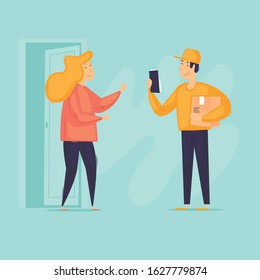 Home delivery. Flat design vector illustration.