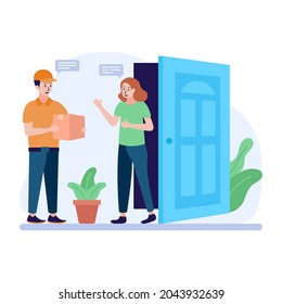 Home delivery flat vector, shipping services